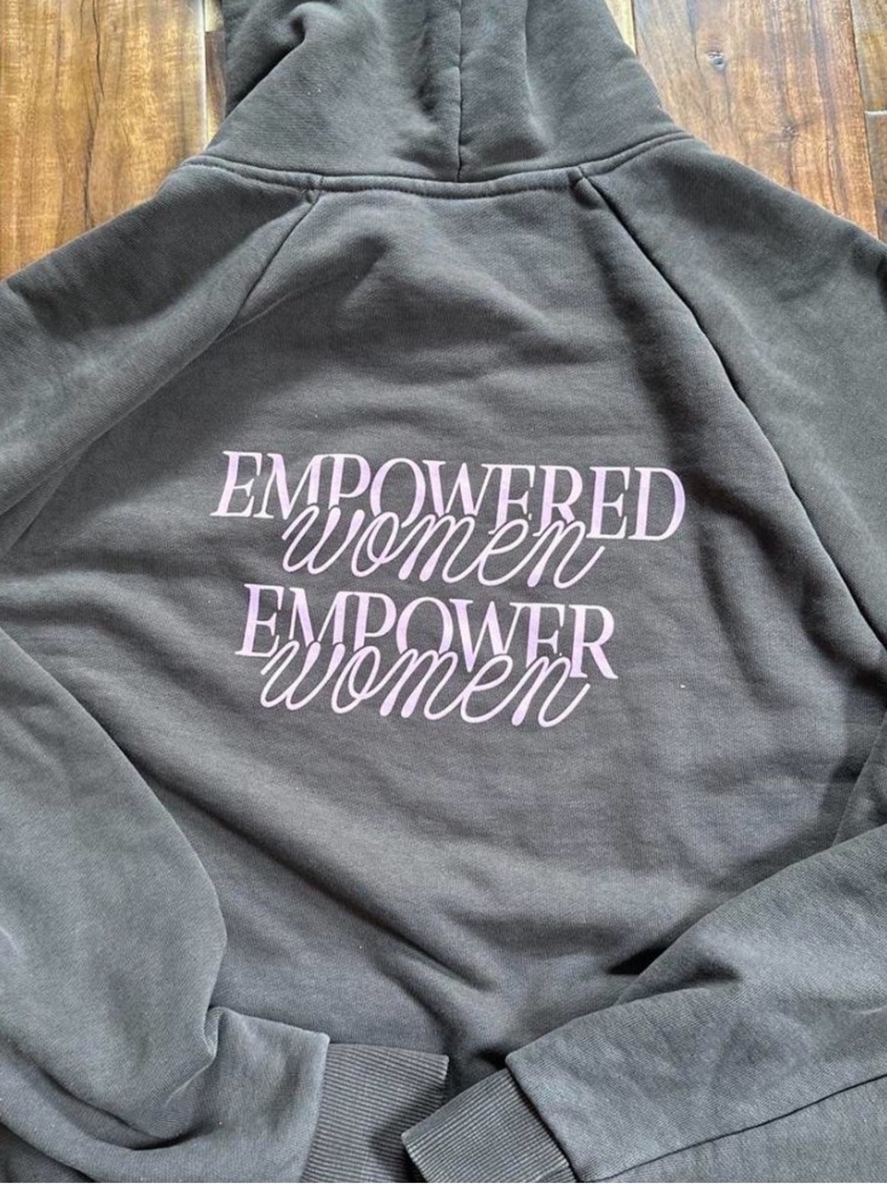 Source Unknown Black Hoodie with Pink Empowered Women Graphic